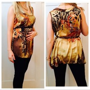 Bronze Gold Printed Blouse